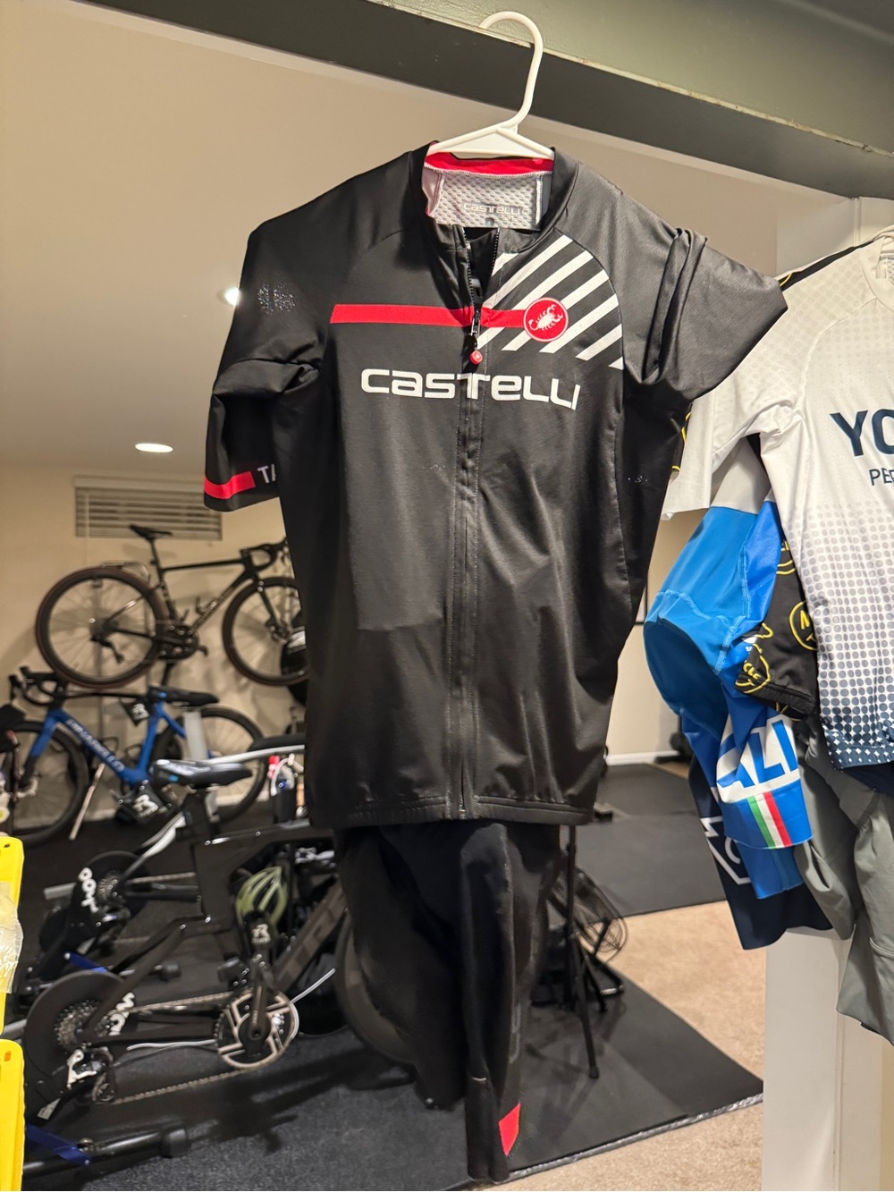 Castelli Men’s Black Athletic Cycling Shorts with Red Accents